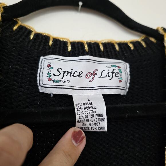 Vintage Ugly Christmas Sweater Vest Womens L Cabin Bear Candy Cane Artsy Fits XL - Picture 7 of 10